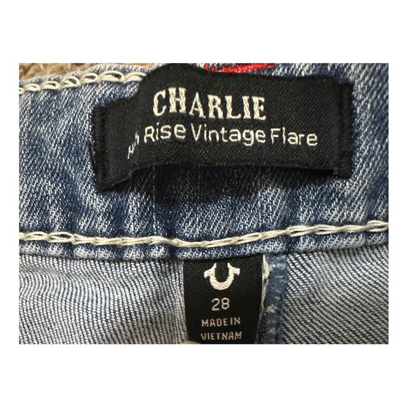 True Religion 207789 San Clemente Charlie HR Vintage Flare Jeans Size 28 New - Picture 7 of 9